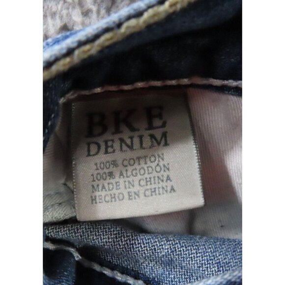 BKE‎ Carter Mens 28 R Light Blue Denim Jeans Mid Rise Ripped Cotton Button Zip - Picture 11 of 16